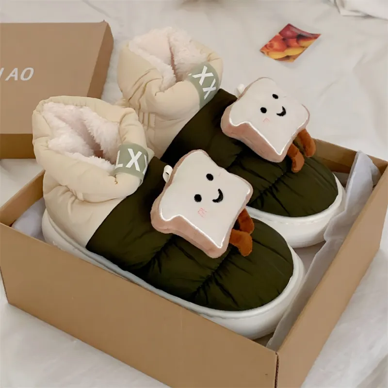 Thin Strips Cotton Slippers Unisex, Army Green-5