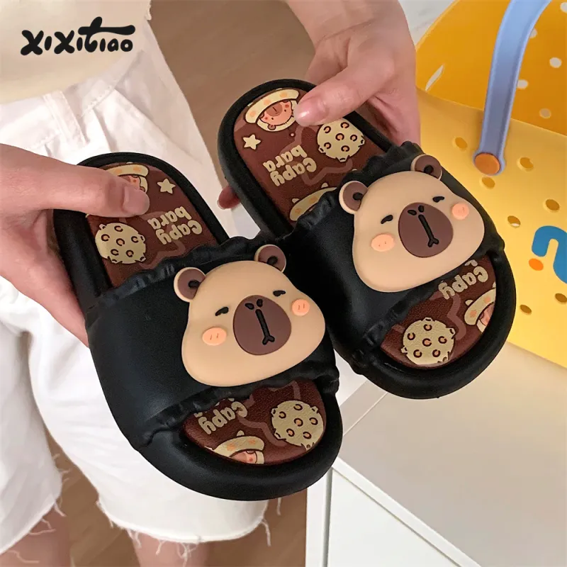 Thin Strips Sandal Slippers Cream White-12