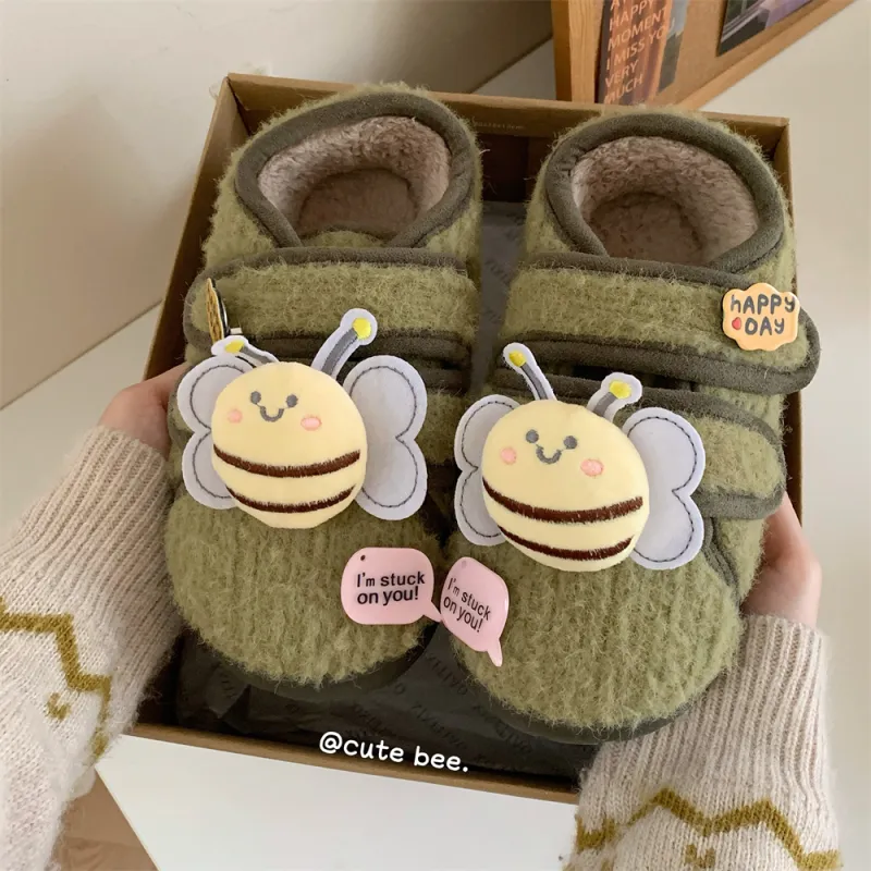 Thin Strips Cotton Slippers Women's, Light Brown, Home Slippers-20