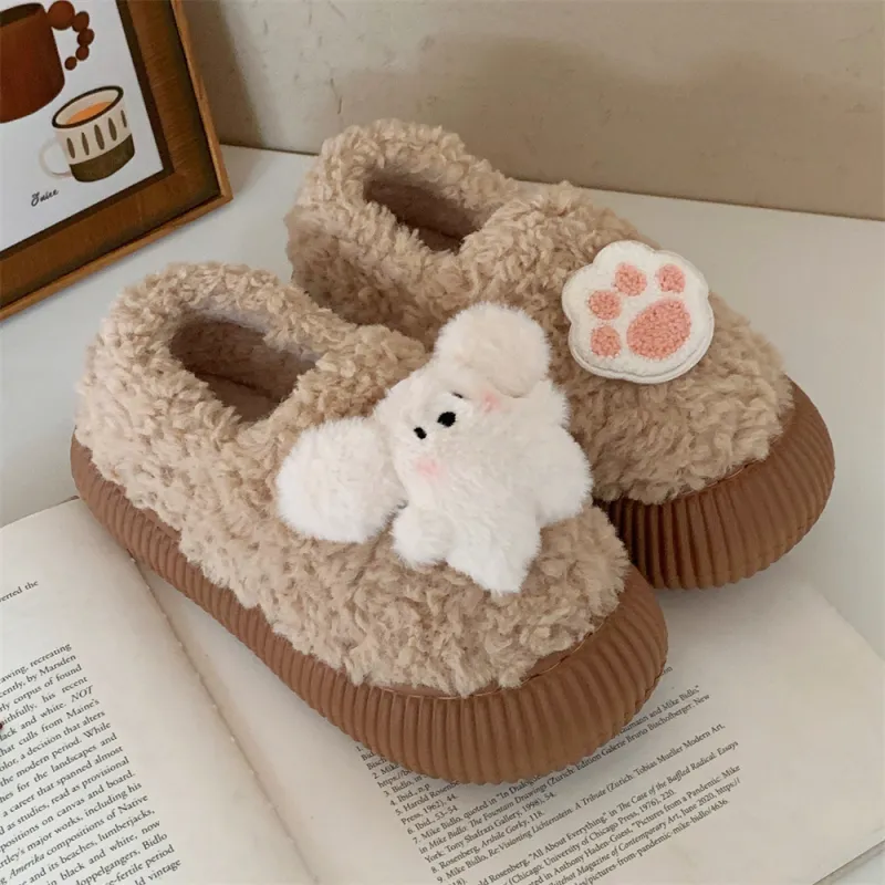 Thin Strips Cotton Slippers Women's, White-18