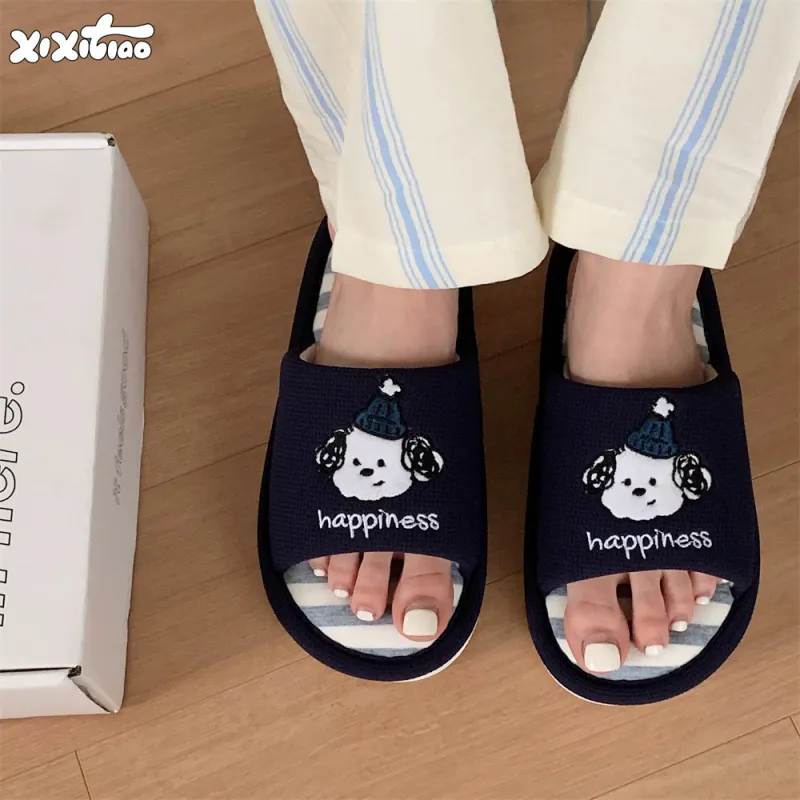 Thin Strips Slippers Unisex, Cream Apricot-8