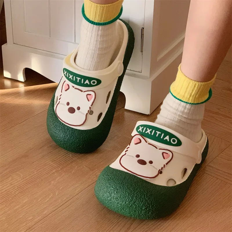Thin Strips Slippers Women's, White Yellow-14
