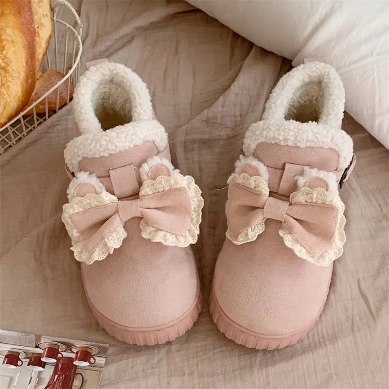 Thin Strips Cotton Slippers Women's, White-6