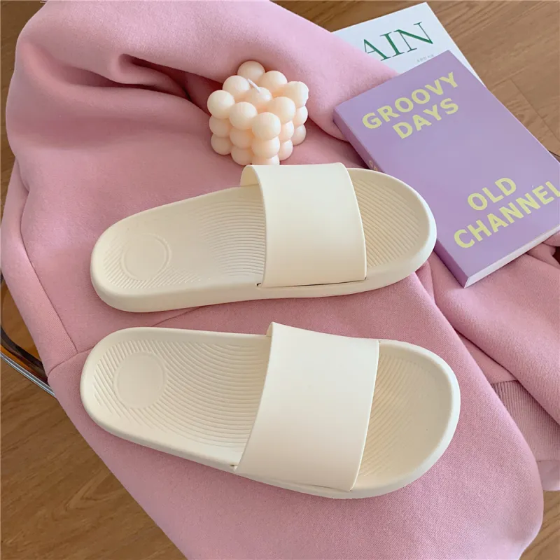 Thin Strips Slippers Unisex, Ecru-4