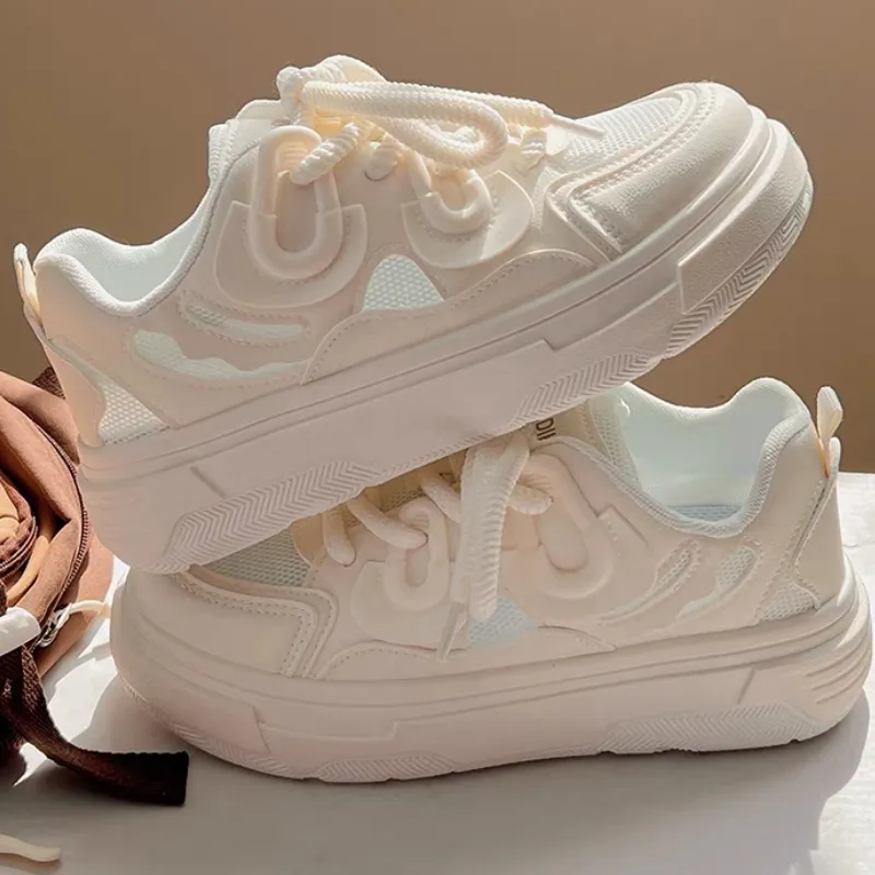 LURAD Low Top Skateboard Shoes Women's White-4
