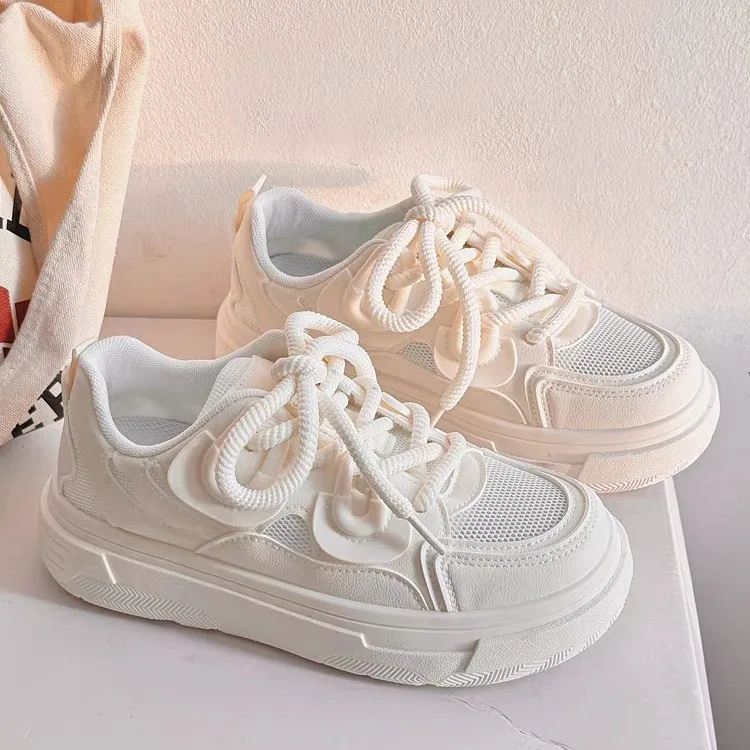 LURAD Low Top Skateboard Shoes Women's White-10