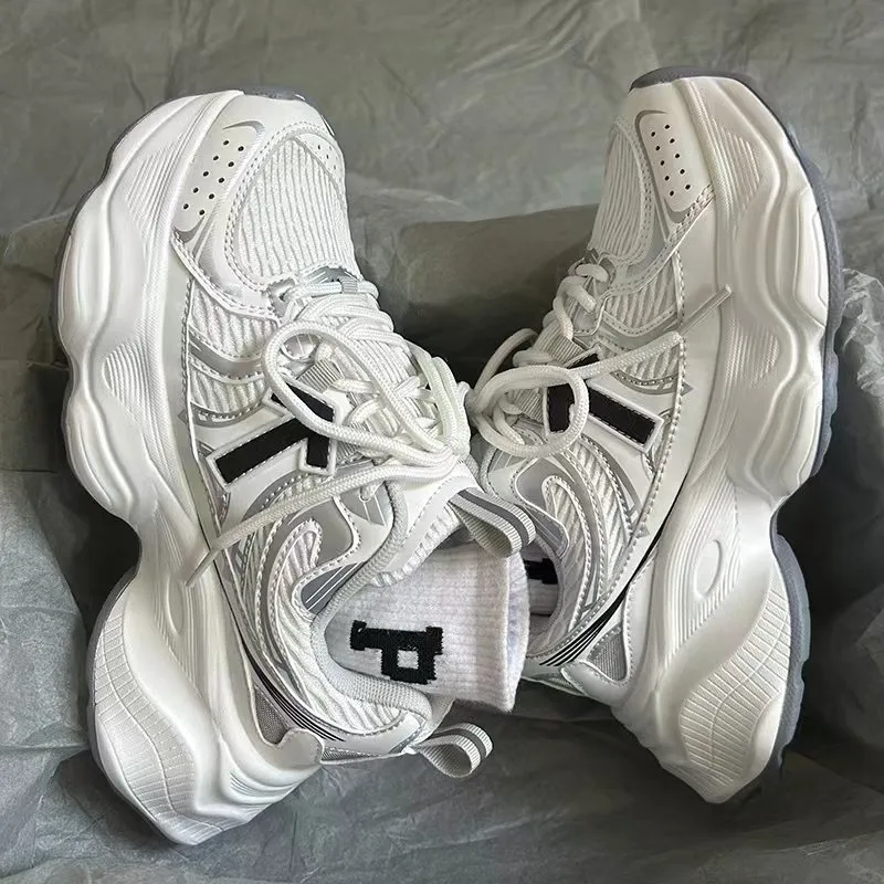 LURAD Coverage Low Top Chunky Sneakers Unisex White-2