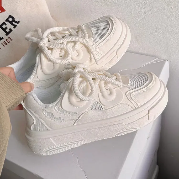LURAD Low Top Skateboard Shoes Women's White-7