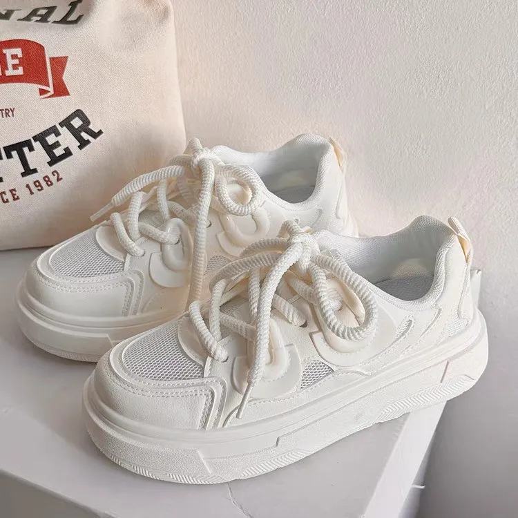 LURAD Low Top Skateboard Shoes Women's White-2