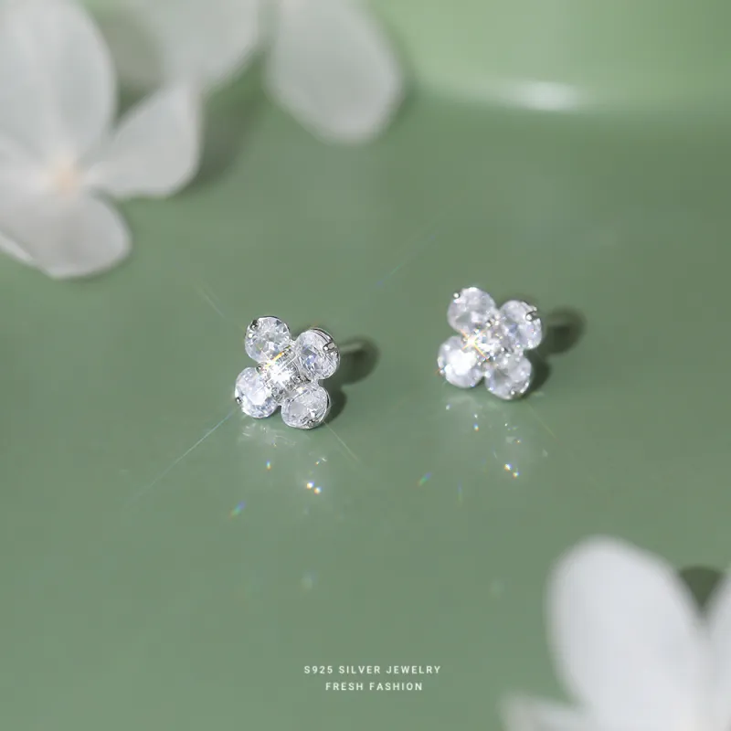 NIANNIANXI S925 Silver Stud Earrings Women's-5