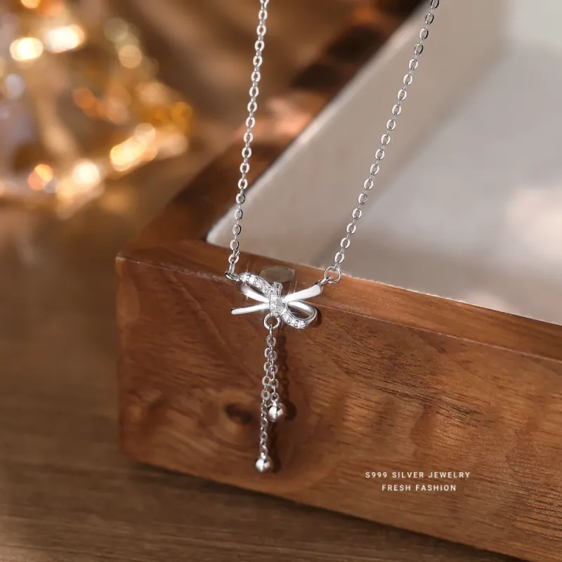 High Quality 999 Fine Silver Necklace Fashion Necklace Women's-4