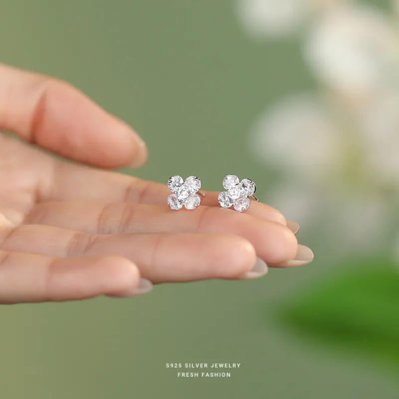 NIANNIANXI S925 Silver Stud Earrings Women's-2