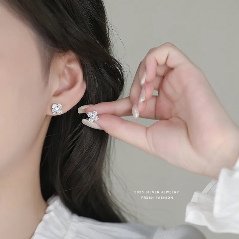 NIANNIANXI S925 Silver Stud Earrings Women's-4