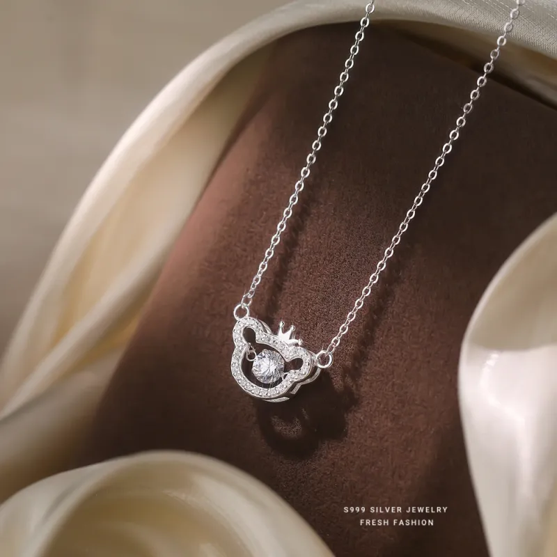 NIANNIANXI S999 Fine Silver Necklaces Women's-3