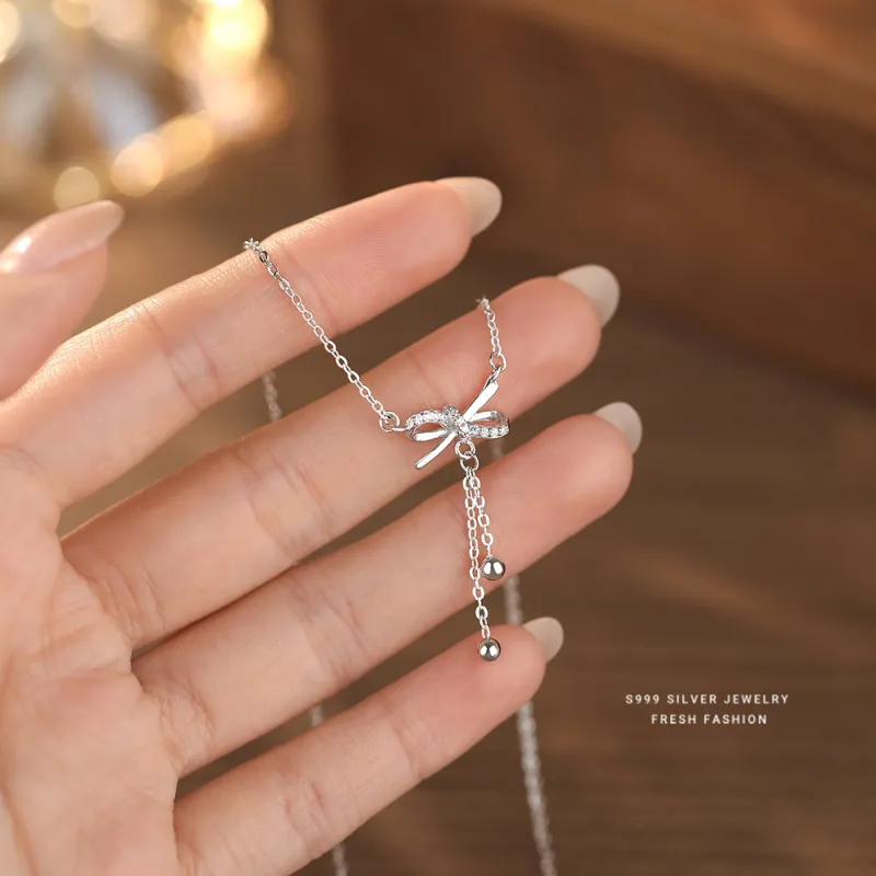 High Quality 999 Fine Silver Necklace Fashion Necklace Women's-2