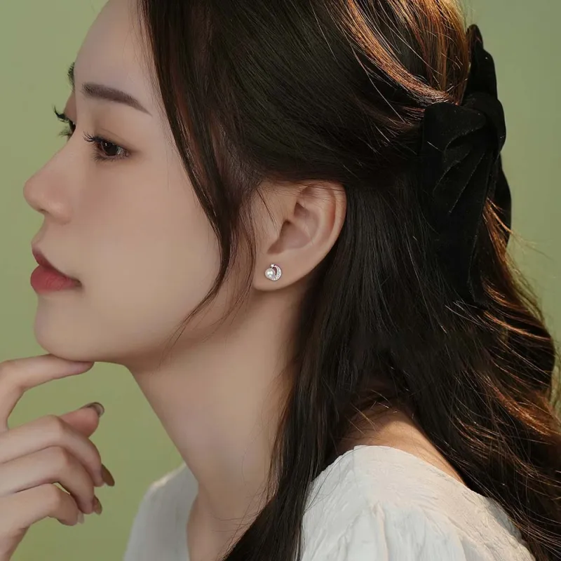 NIANNIANXI Freshwater Pearl Stud Earrings Women's-3