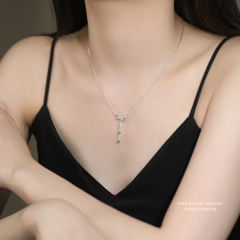 High Quality 999 Fine Silver Necklace Fashion Necklace Women's-3