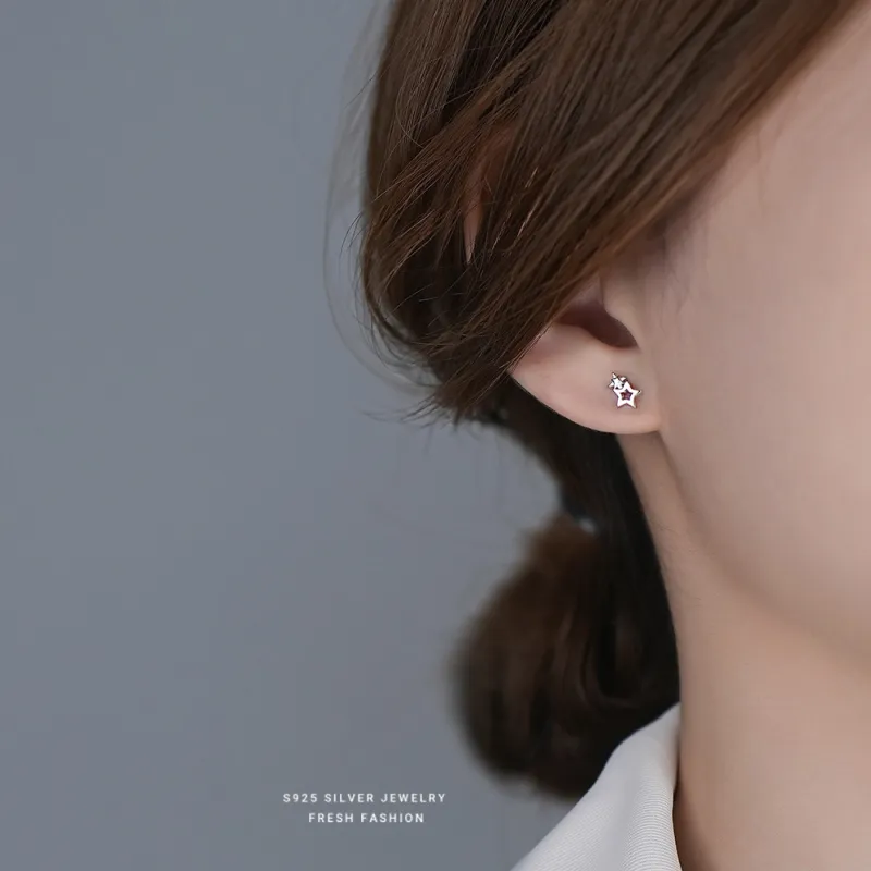 NIANNIANXI S925 Silver Stud Earrings Women's-1