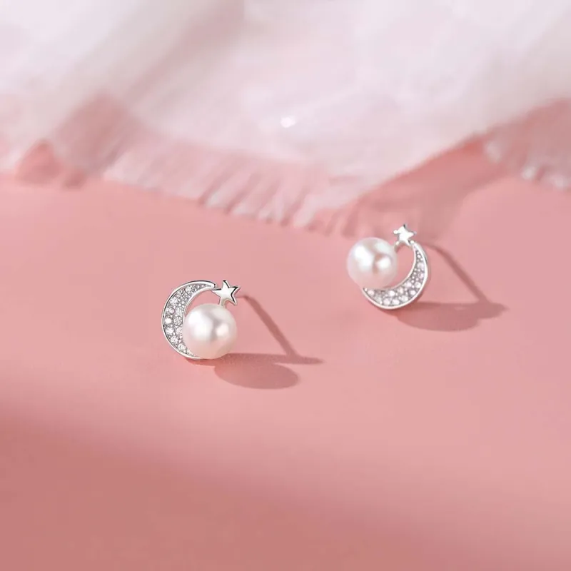 NIANNIANXI Freshwater Pearl Stud Earrings Women's-4