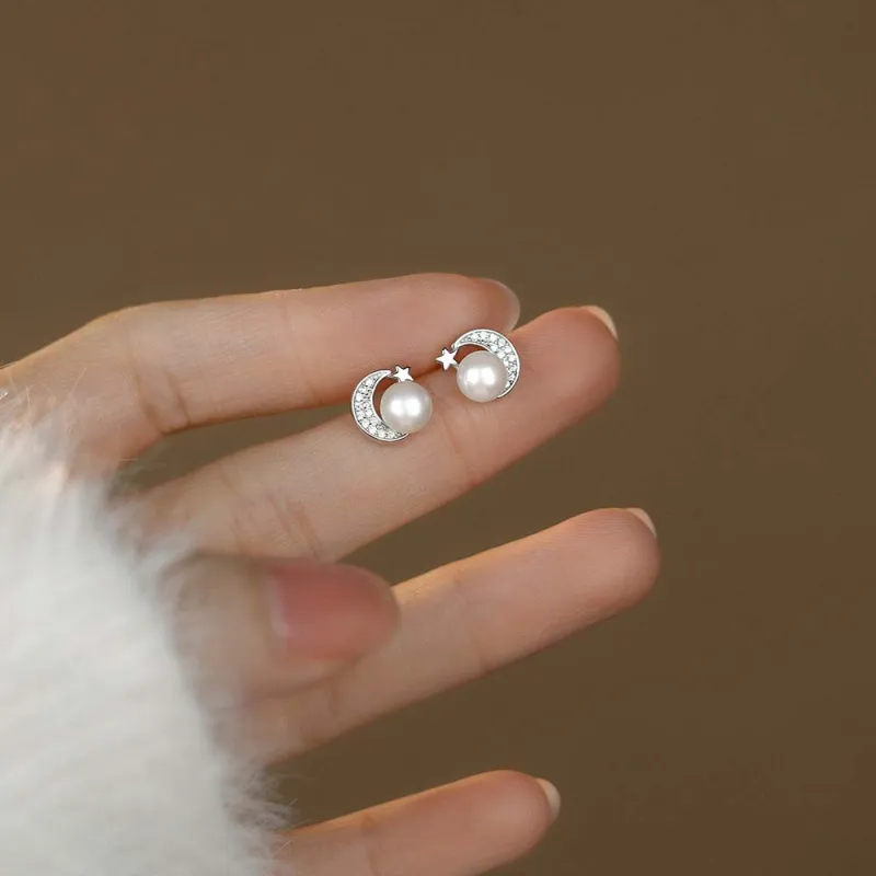 NIANNIANXI Freshwater Pearl Stud Earrings Women's-2