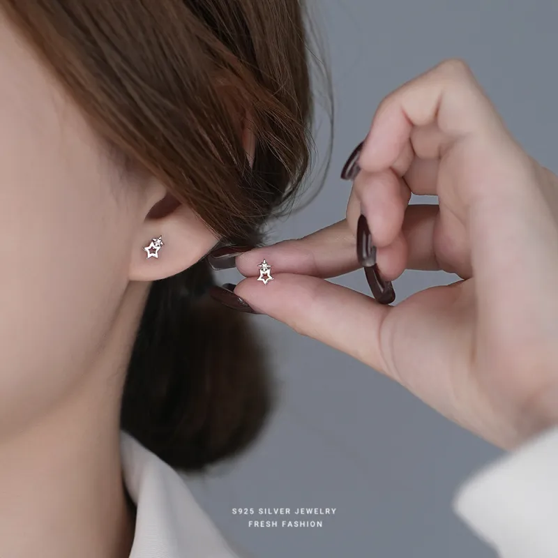 NIANNIANXI S925 Silver Stud Earrings Women's-4