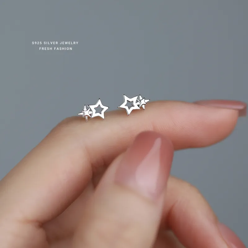 NIANNIANXI S925 Silver Stud Earrings Women's-3