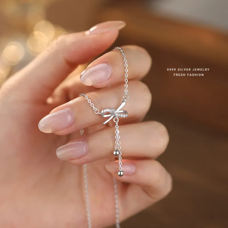 High Quality 999 Fine Silver Necklace Fashion Necklace Women's-5