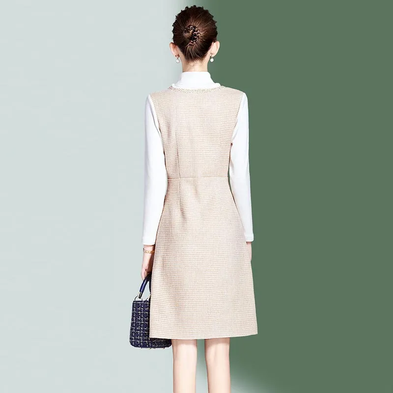 CYANINE SEA Long-Sleeved Dresses Women's Apricot-2