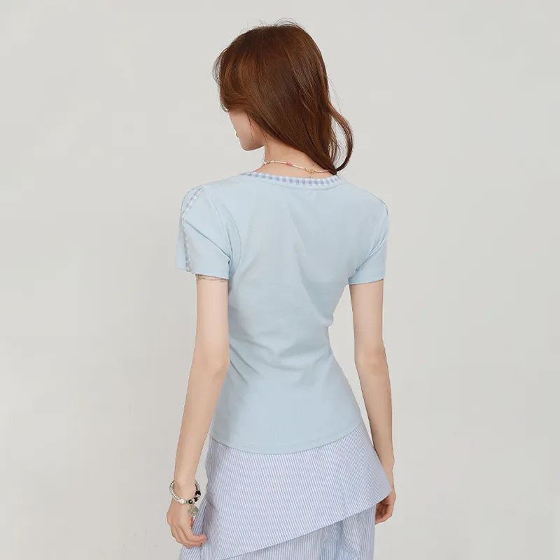 ZAO FU NIAO T Shirts Women's Blue-4