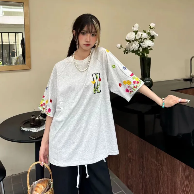 ZAO FU NIAO T-Shirts Women's White Gray-5