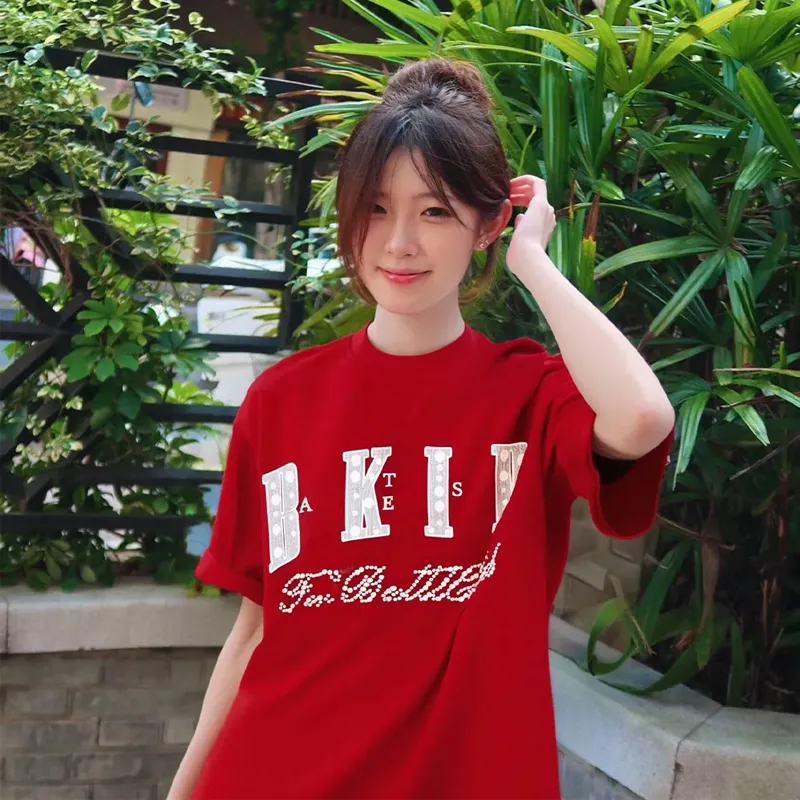 ZAO FU NIAO T Shirts Women's Burgundy-2