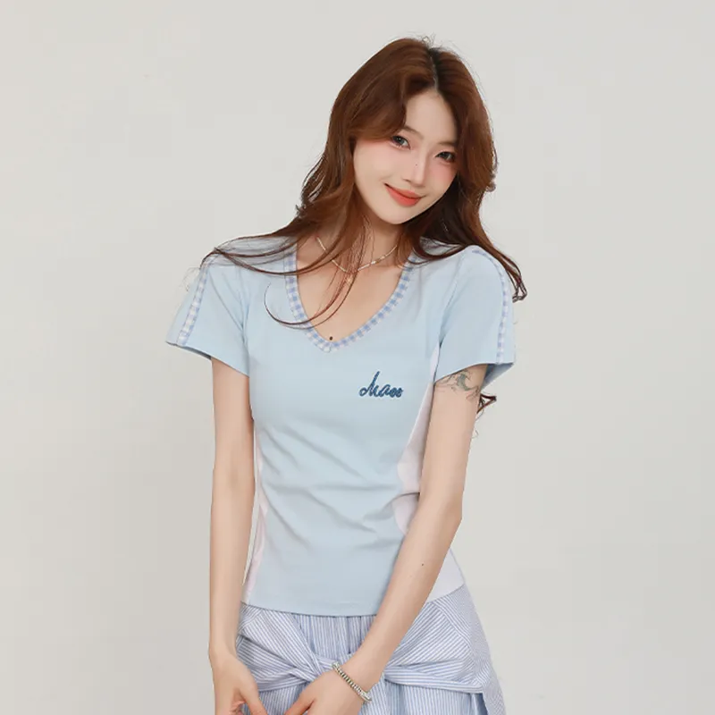 ZAO FU NIAO T Shirts Women's Blue-2