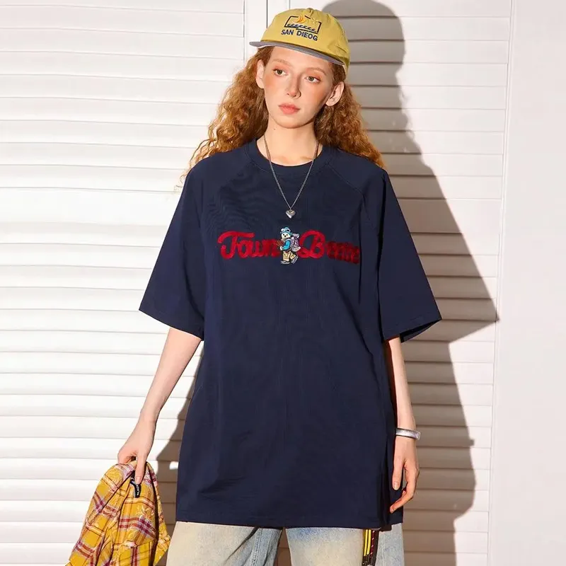 ZAO FU NIAO T Shirts Women's Navy Blue-3