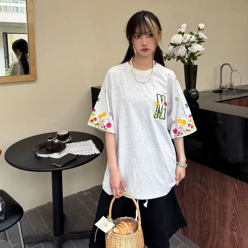 ZAO FU NIAO T-Shirts Women's White Gray-3