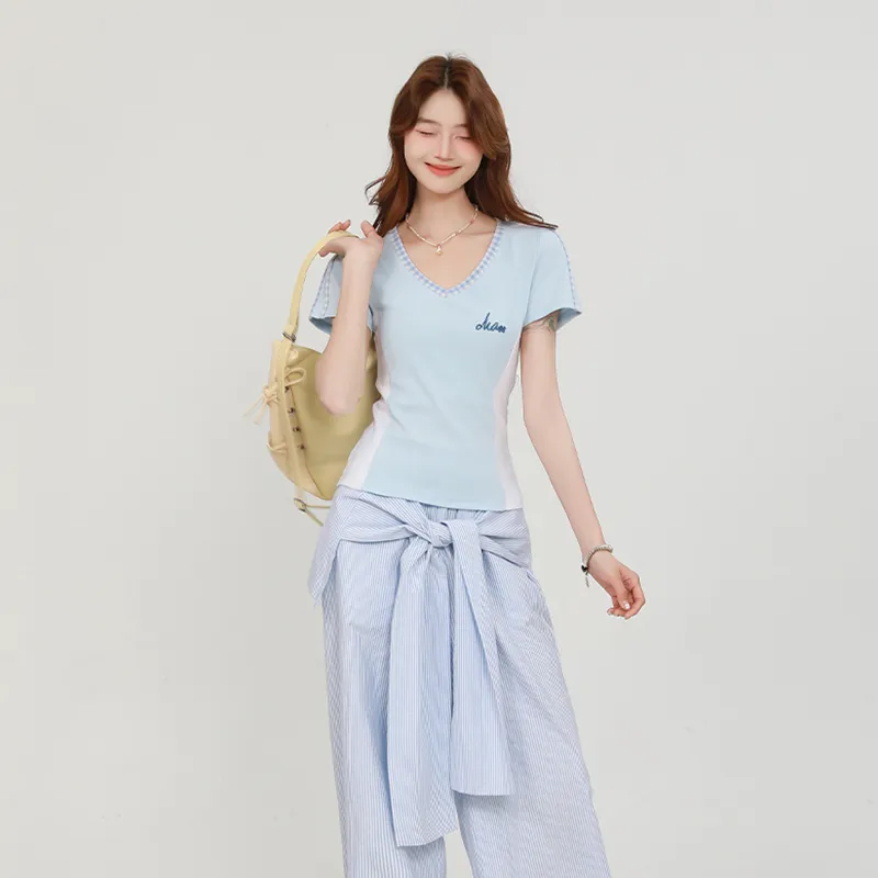 ZAO FU NIAO T Shirts Women's Blue-3