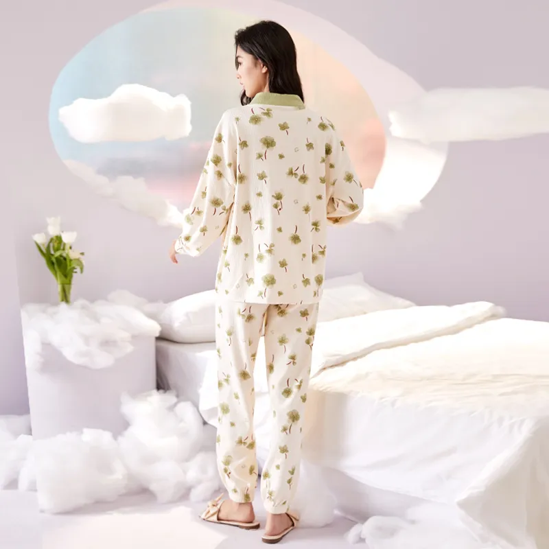 ZAO FU NIAO Pajama Set Women's Bloom In Elegant Garden-4