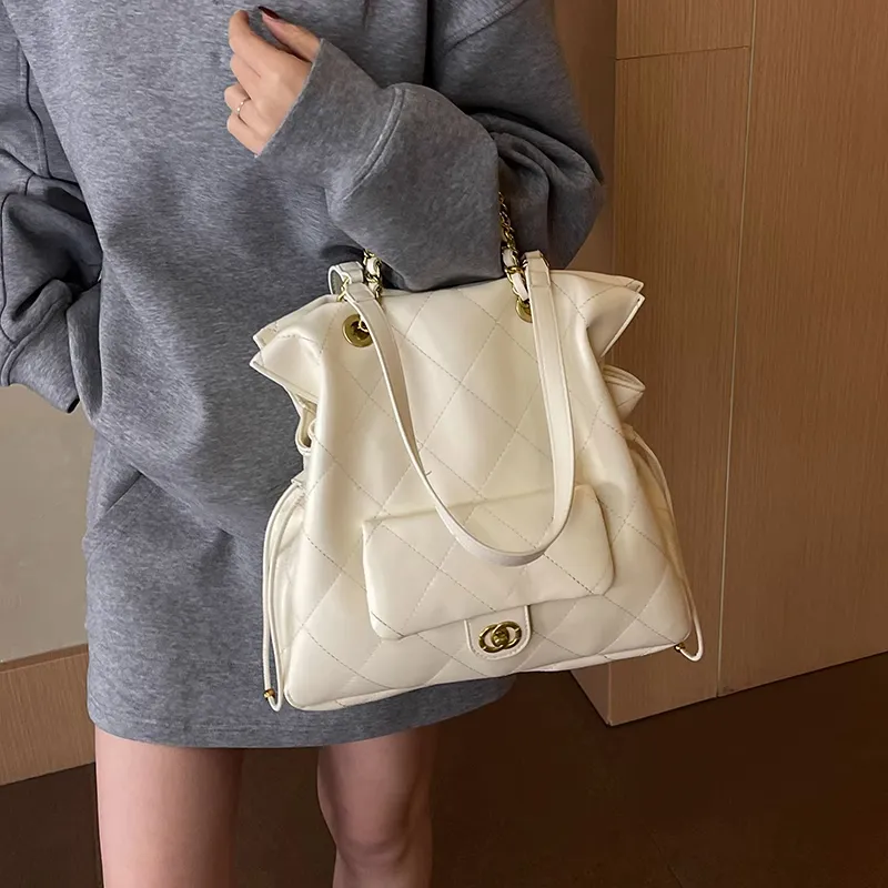 RKM PU One Shoulder Handbag Women's Ecru/Silver/Black-2