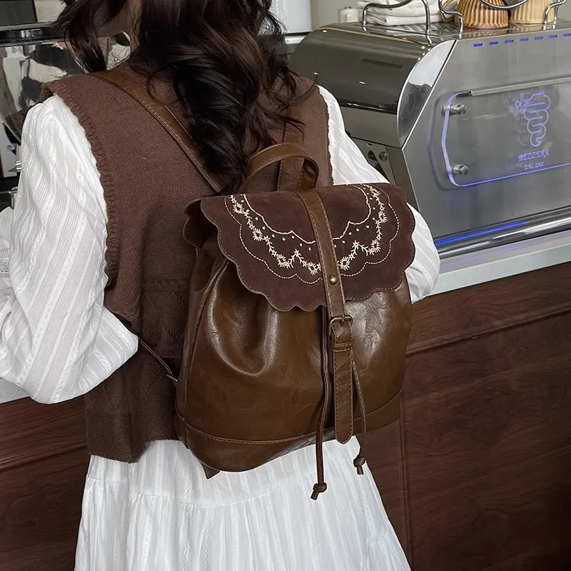 RKM PU Backpack Women's Brown Style 1/Brown Style 2-3