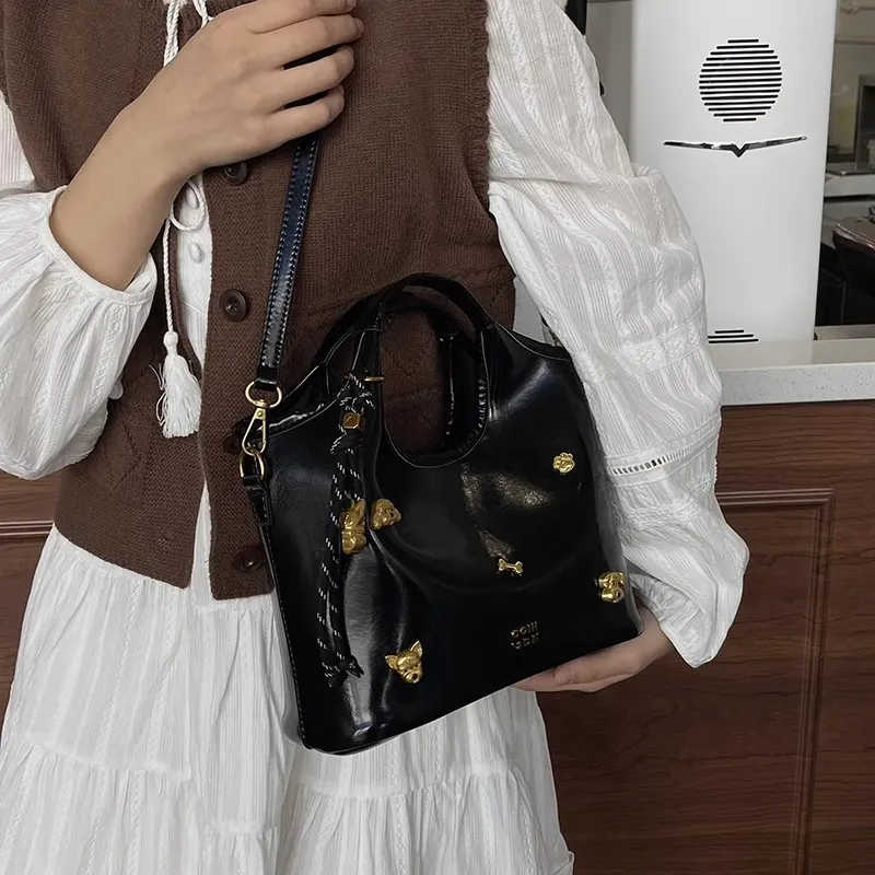 RKM PU One Shoulder Handbag Women's White/Black-6