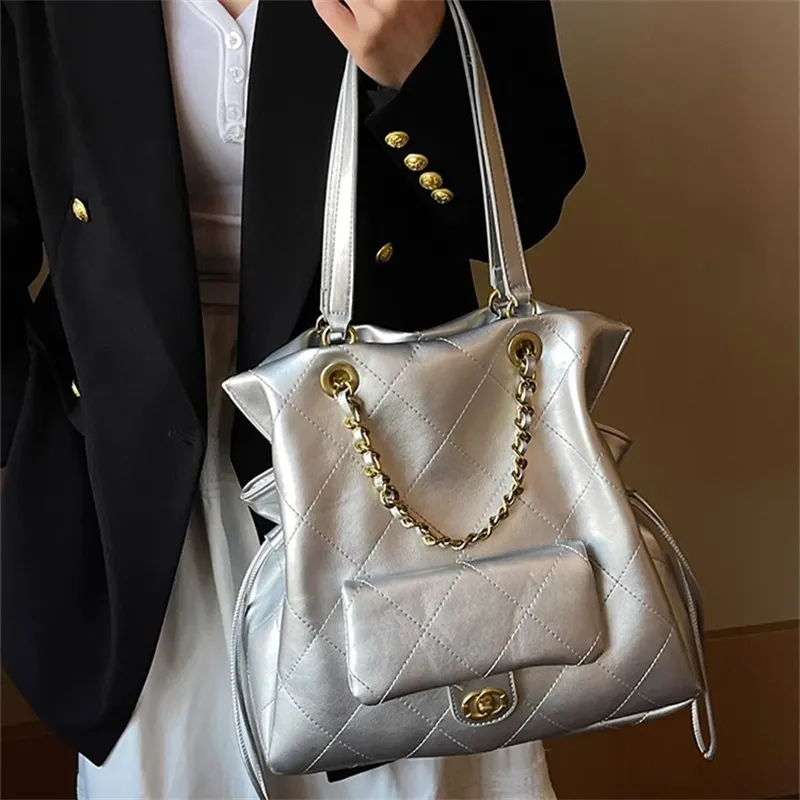 RKM PU One Shoulder Handbag Women's Ecru/Silver/Black-6