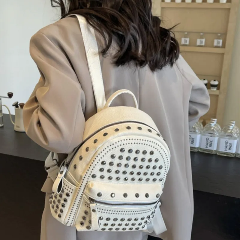 RKM Pu Backpack Regular Women's Black/Pink/Ecru/Khaki-7