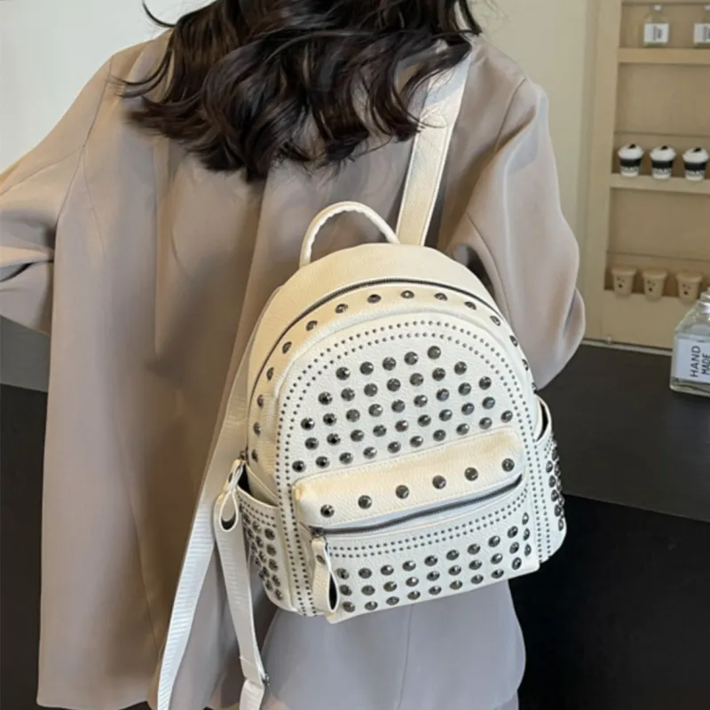 RKM Pu Backpack Regular Women's Black/Pink/Ecru/Khaki-6