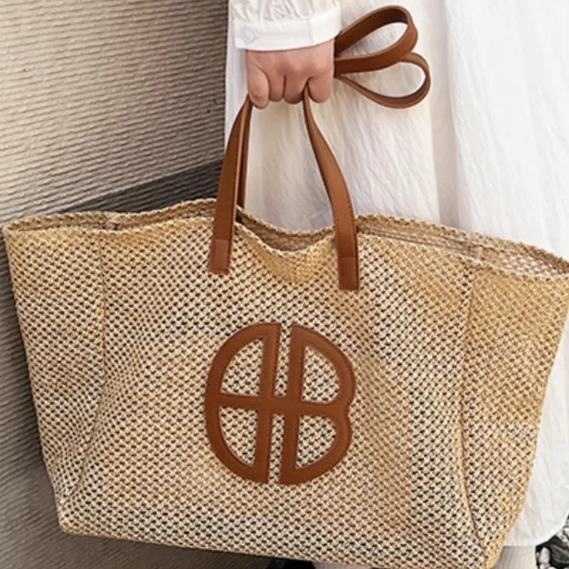 RKM Woven Tote Bag, Shoulder Bag Women's Brown-2