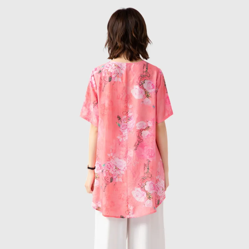 H YXIANG Chiffon Shirts Women's-5