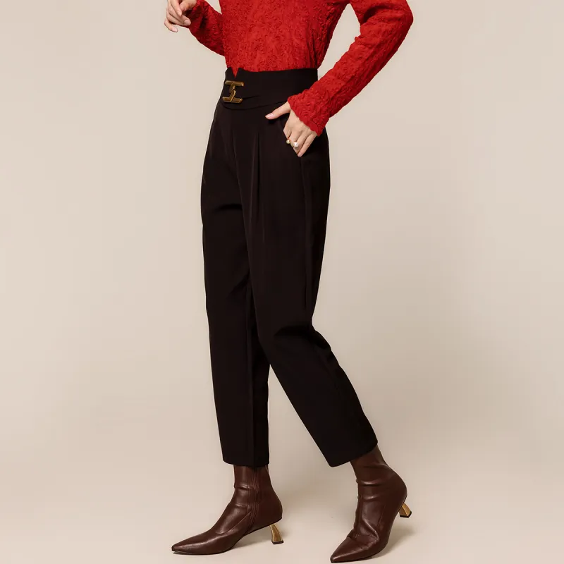H YXIANG Casual Pants Women's Black-2