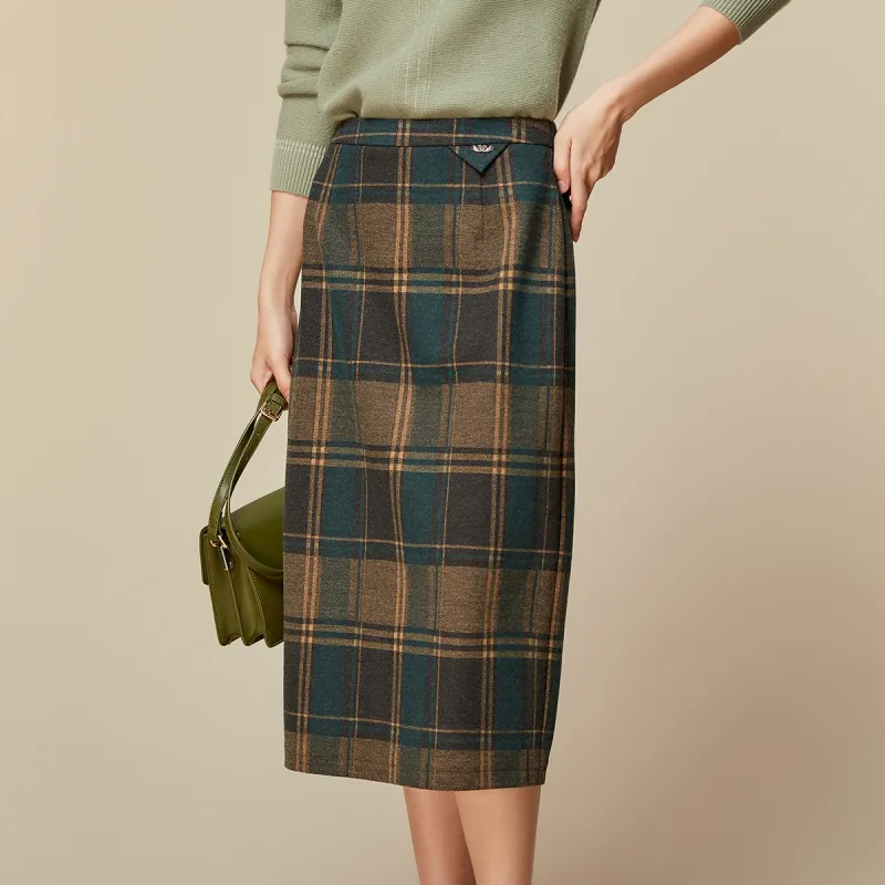 H YXIANG Casual Long Skirts Women's Yellow Green-2