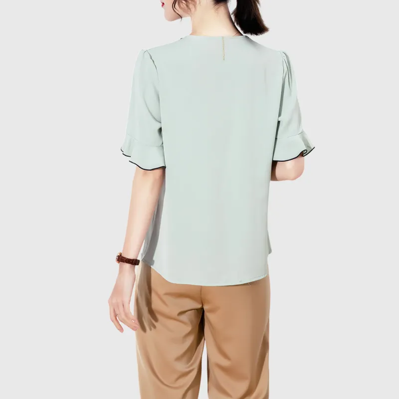 H YXIANG Chiffon Shirts Women's-3