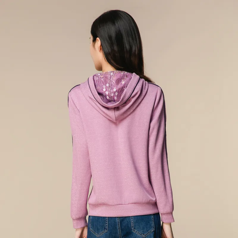 H YXIANG Sweatshirts Women's Dark Violet-2