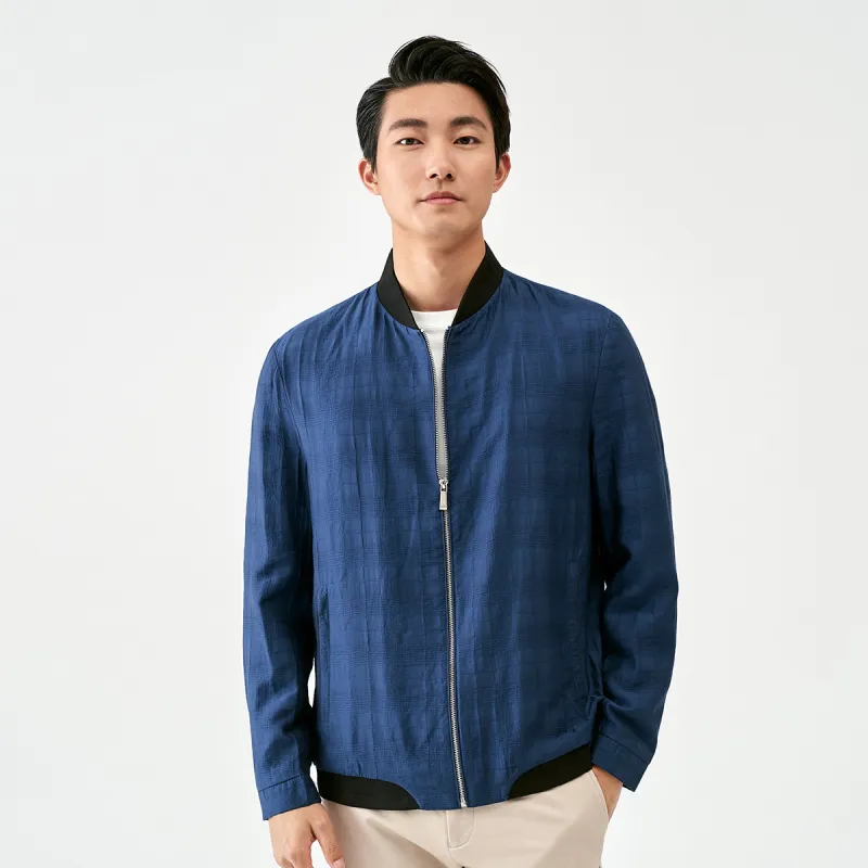 H YXIANG Jackets Men Light Blue-2