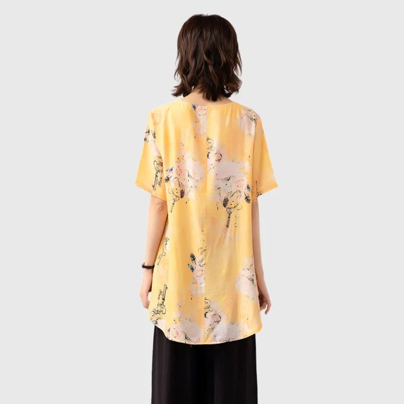H YXIANG Chiffon Shirts Women's-8